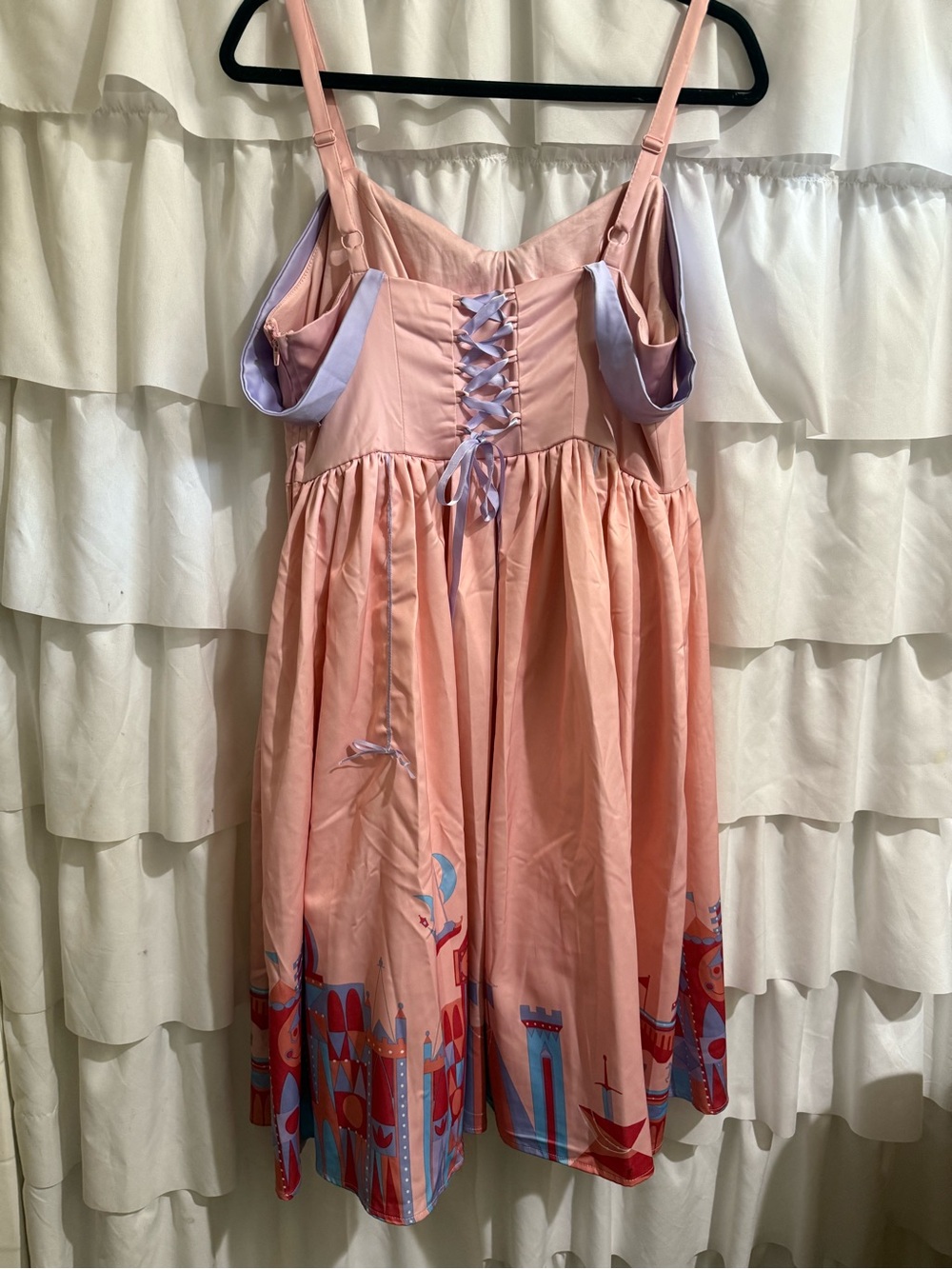 DISNEY- The Dress Shop- Pink Castle-Print Fit & Flare Dress - Picture 7 of 12